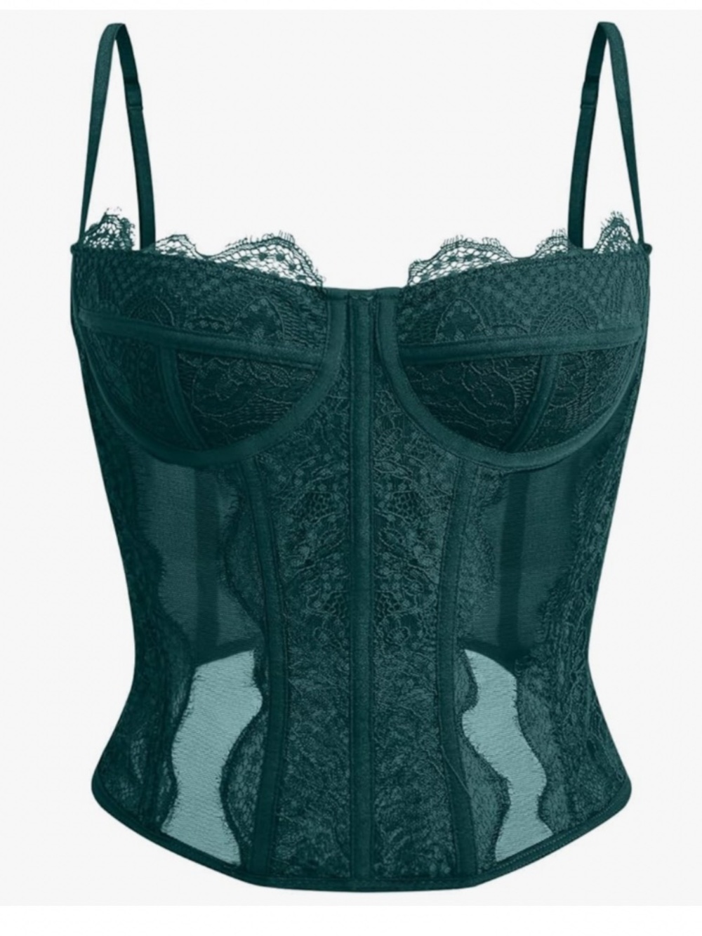 Green Lace Corset Top